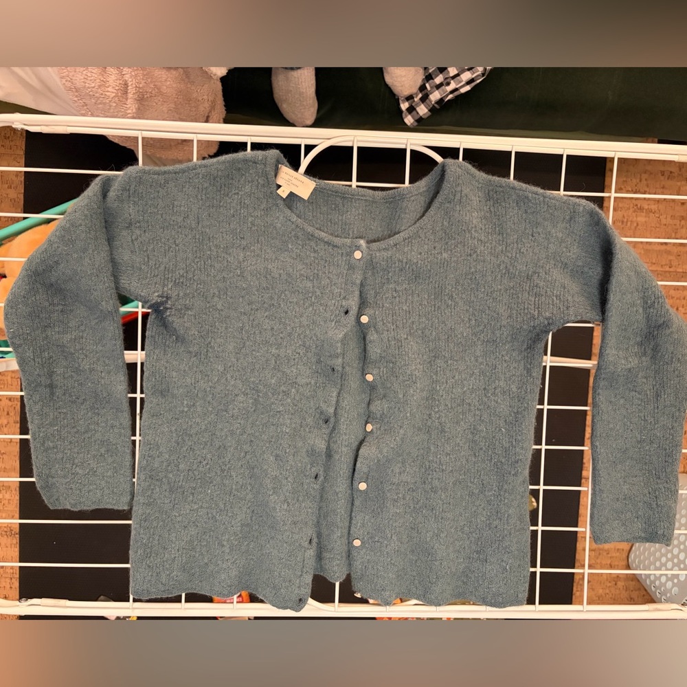 Sezane Gaspard Teal Cardigan Sweater
